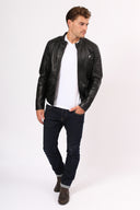 Veste noire en cuir RITCHY, homme – vue 5